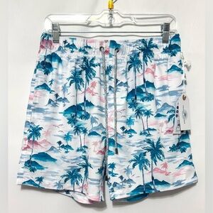 VINTAGE SUMMER 4-Way Stretch Volley Swim Trunk Shorts Tropical Men’s Medium NWT